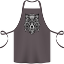 Mandala Tribal Wolf Tattoo Cotton Apron 100% Organic Dark Grey