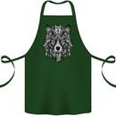 Mandala Tribal Wolf Tattoo Cotton Apron 100% Organic Forest Green