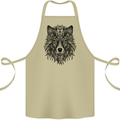 Mandala Tribal Wolf Tattoo Cotton Apron 100% Organic Khaki