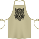 Mandala Tribal Wolf Tattoo Cotton Apron 100% Organic Khaki