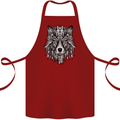 Mandala Tribal Wolf Tattoo Cotton Apron 100% Organic Maroon