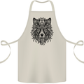 Mandala Tribal Wolf Tattoo Cotton Apron 100% Organic Natural