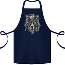 Mandala Tribal Wolf Tattoo Cotton Apron 100% Organic Navy Blue