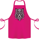 Mandala Tribal Wolf Tattoo Cotton Apron 100% Organic Pink