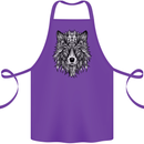 Mandala Tribal Wolf Tattoo Cotton Apron 100% Organic Purple