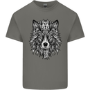 Mandala Tribal Wolf Tattoo Kids T-Shirt Childrens Charcoal