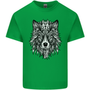 Mandala Tribal Wolf Tattoo Kids T-Shirt Childrens Irish Green