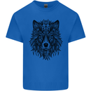 Mandala Tribal Wolf Tattoo Kids T-Shirt Childrens Royal Blue