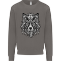 Mandala Tribal Wolf Tattoo Mens Sweatshirt Jumper Charcoal
