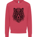 Mandala Tribal Wolf Tattoo Mens Sweatshirt Jumper Heliconia