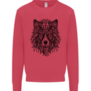 Mandala Tribal Wolf Tattoo Mens Sweatshirt Jumper Heliconia