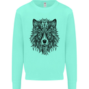 Mandala Tribal Wolf Tattoo Mens Sweatshirt Jumper Peppermint