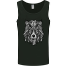 Mandala Tribal Wolf Tattoo Mens Vest Tank Top Black