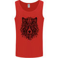 Mandala Tribal Wolf Tattoo Mens Vest Tank Top Red