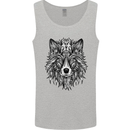 Mandala Tribal Wolf Tattoo Mens Vest Tank Top Sports Grey