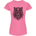 Mandala Tribal Wolf Tattoo Womens Petite Cut T-Shirt Azalea