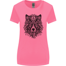 Mandala Tribal Wolf Tattoo Womens Wider Cut T-Shirt Azalea