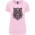 Mandala Tribal Wolf Tattoo Womens Wider Cut T-Shirt Light Pink