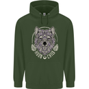 Mandala Wolf Childrens Kids Hoodie Forest Green