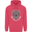 Mandala Wolf Childrens Kids Hoodie Heliconia