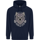 Mandala Wolf Childrens Kids Hoodie Navy Blue