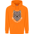 Mandala Wolf Childrens Kids Hoodie Orange