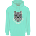 Mandala Wolf Childrens Kids Hoodie Peppermint