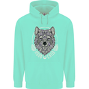 Mandala Wolf Childrens Kids Hoodie Peppermint