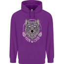 Mandala Wolf Childrens Kids Hoodie Purple