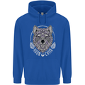 Mandala Wolf Childrens Kids Hoodie Royal Blue