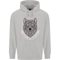 Mandala Wolf Childrens Kids Hoodie Sports Grey