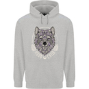 Mandala Wolf Childrens Kids Hoodie Sports Grey