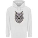Mandala Wolf Childrens Kids Hoodie White