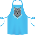 Mandala Wolf Cotton Apron 100% Organic Turquoise