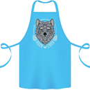Mandala Wolf Cotton Apron 100% Organic Turquoise