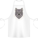 Mandala Wolf Cotton Apron 100% Organic White