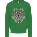 Mandala Wolf Kids Sweatshirt Jumper Irish Green