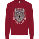 Mandala Wolf Kids Sweatshirt Jumper Red
