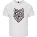 Mandala Wolf Kids T-Shirt Childrens White