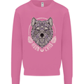Mandala Wolf Mens Sweatshirt Jumper Azalea