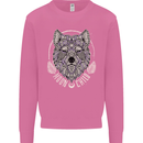 Mandala Wolf Mens Sweatshirt Jumper Azalea