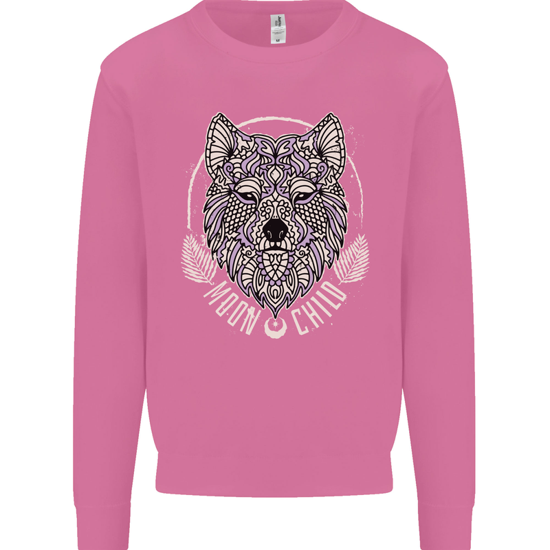 Mandala Wolf Mens Sweatshirt Jumper Azalea