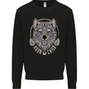 Mandala Wolf Mens Sweatshirt Jumper Black