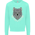 Mandala Wolf Mens Sweatshirt Jumper Peppermint