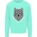 Mandala Wolf Mens Sweatshirt Jumper Peppermint