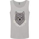 Mandala Wolf Mens Vest Tank Top Sports Grey