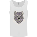 Mandala Wolf Mens Vest Tank Top White
