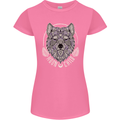 Mandala Wolf Womens Petite Cut T-Shirt Azalea