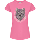 Mandala Wolf Womens Petite Cut T-Shirt Azalea