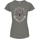 Mandala Wolf Womens Petite Cut T-Shirt Charcoal